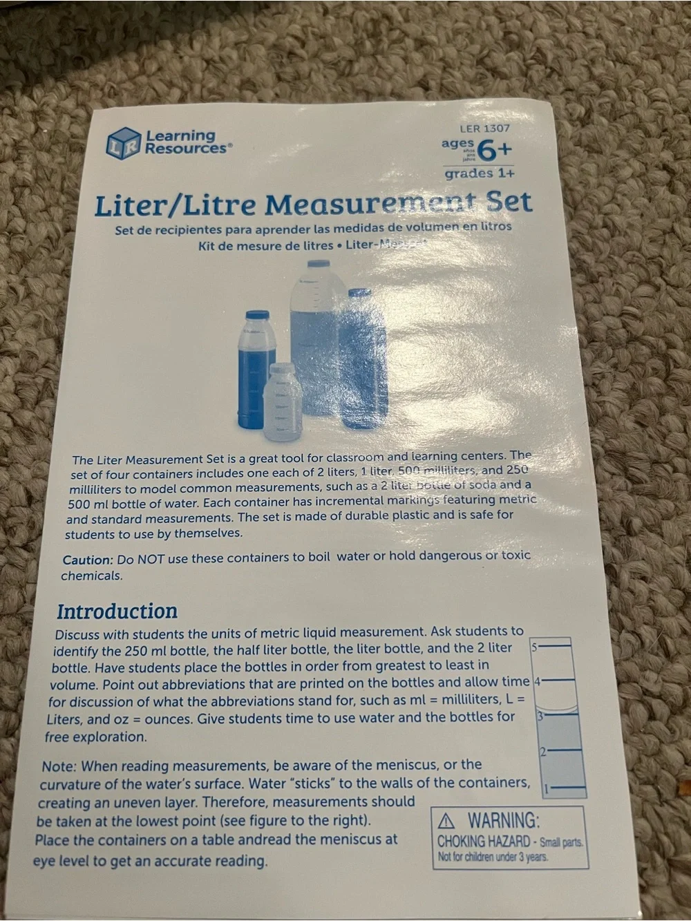 NEW Learning Resources Liter Measurement Set